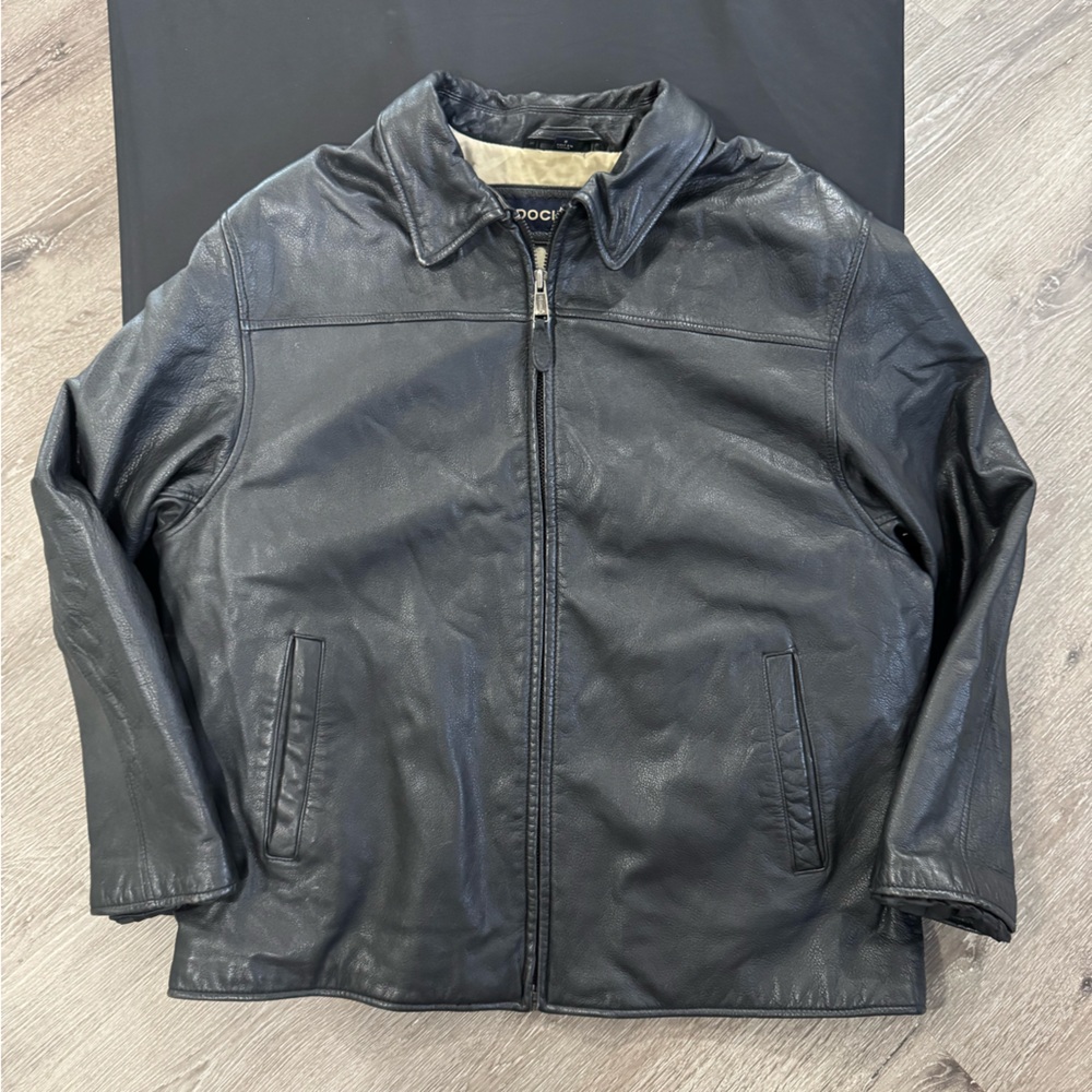 Vintage Y2K Dockers Black Cow Leather Jacket